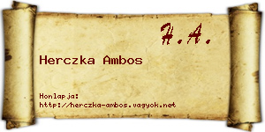 Herczka Ambos névjegykártya